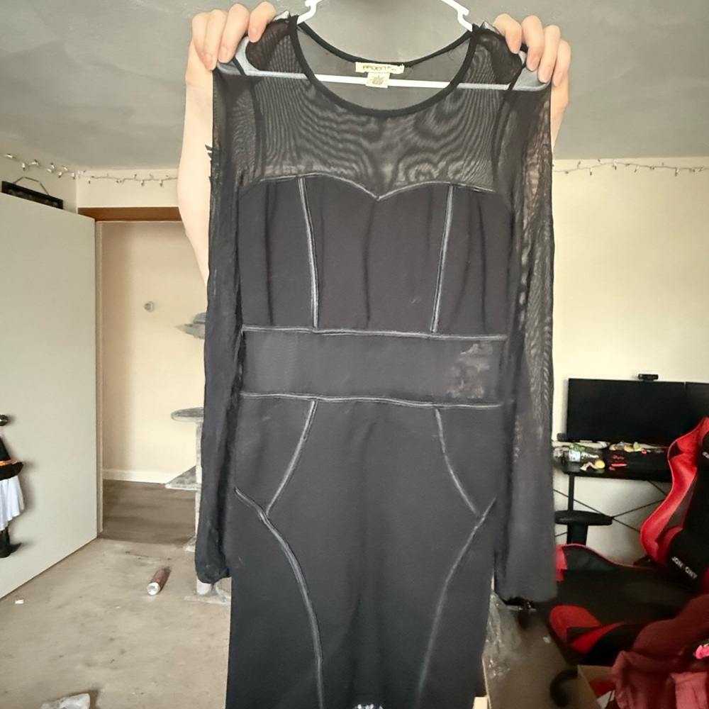 Arden B Black Mesh Chemise